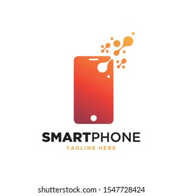 Smartphone logo design template.creative cell phone icon