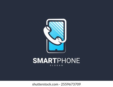 Smartphone logo template vector black background