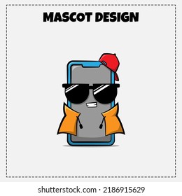 Smartphone Logo Vector Mascot Illustration Design