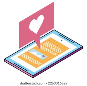 smartphone with love chat blogging