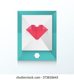 smartphone and love icon origami