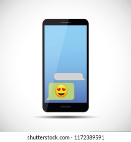 smartphone with love message communication vector illustration EPS10