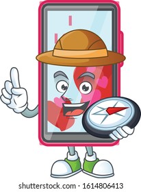 Smartphone love stylized Explorer having a compass