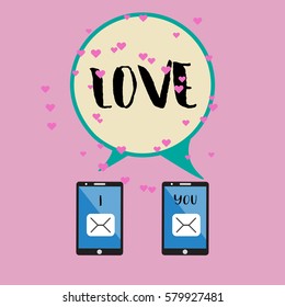 Smartphone and love word.eps10
