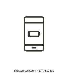 Smartphone with low battery icon.
