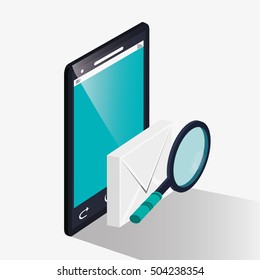 Smartphone with lupe and seo design