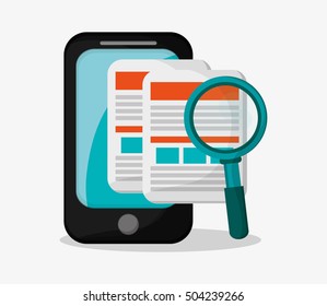 Smartphone with lupe and seo design