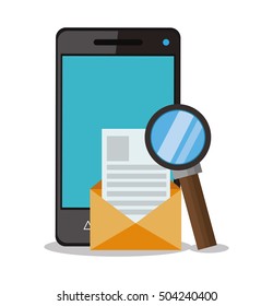 Smartphone with lupe and seo design