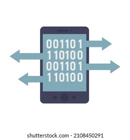 Smartphone machine learning icon. Flat illustration of smartphone machine learning vector icon isolated on white background