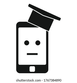 Smartphone machine learning icon. Simple illustration of smartphone machine learning vector icon for web design isolated on white background