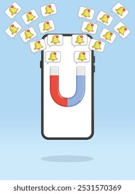 Smartphone Magnet Attracting Push Notification Bells