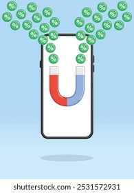Smartphone Magnet Pulling Percent Discount Sale
