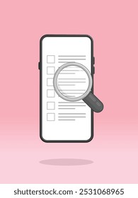 Avaliação de Tarefas Vazias da Lista de Verificação de Lupa do Smartphone