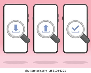 Smartphone Magnifier Download Upload Complete Inspection