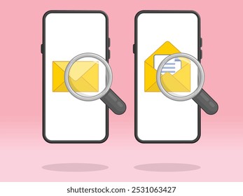 Smartphone Magnifier Email File Envelope Checking