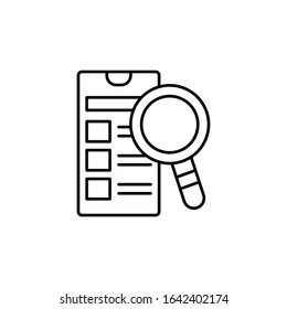 Smartphone magnifier icon. Simple line, outline vector of phone application icons for ui and ux, website or mobile application