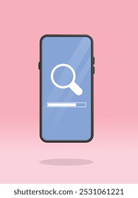 Smartphone Magnifier Loading Search Progress Bar