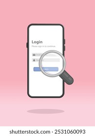 Smartphone Magnifier Login Page Examining Security
