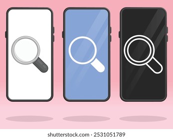 Smartphone Magnifier Pesquisa Zoom Silhueta na tela