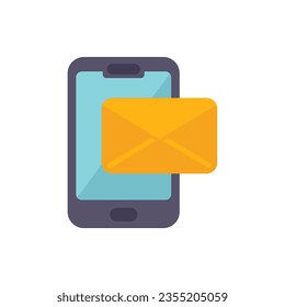 Smartphone mail icon flat vector. Online media. Social strategy isolated