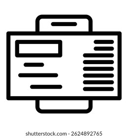 Vector de contorno de icono de correo de smartphone. Correo telefónico. Mensaje de carta