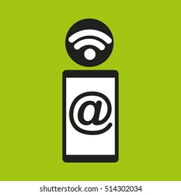 smartphone mail wifi icon vector illustration eps 10