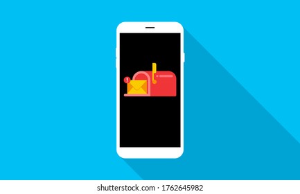Smartphone con concepto de notificación de buzón