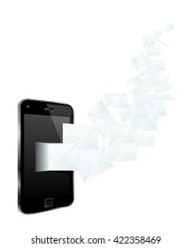 Smartphone Mailing. Conceptual Vector Illustration.