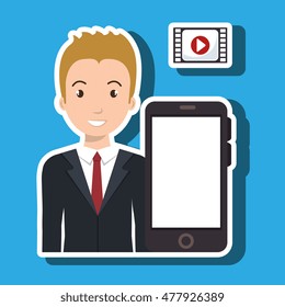 smartphone man app connected