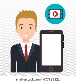 smartphone man app connected