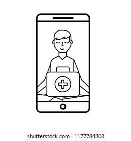 smartphone man meditation medical app