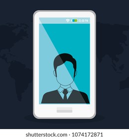 smartphone with man profile