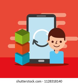 smartphone man reload blockchain