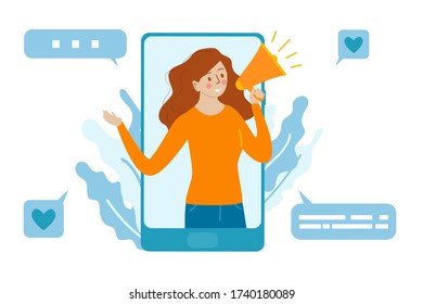 smartphone con un hombre gritando en voz alta. 