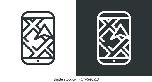 Smartphone Map Illustration Symbol Icon Vector