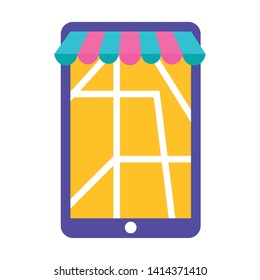 smartphone map navigation fast delivery vector illustration