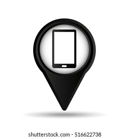 smartphone map pin icon vector illustration eps 10
