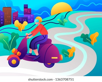  smartphone map route navigation, point marker, GPS navigation, destination arrow, travelling with car, train, plane flat illustration design
