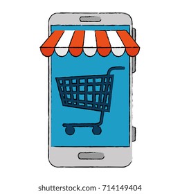 smartphone with market online app