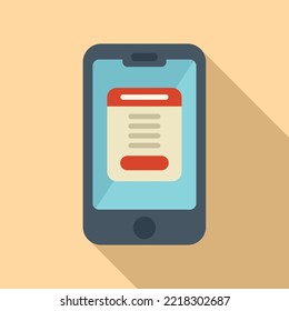 Smartphone marketing icon flat vector. Model service. Business plan