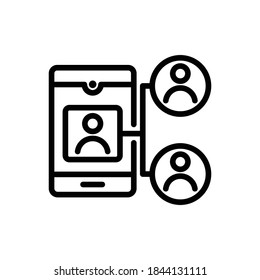 Smartphone (Marketing and seo) icon outline vector. Isolated on white background 