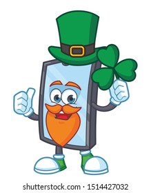 smartphone mascot character vector design with green hat