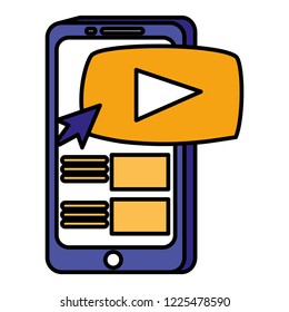 smartphone with media player button