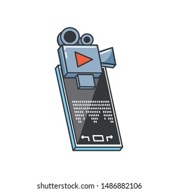 smartphone with media player and camera video