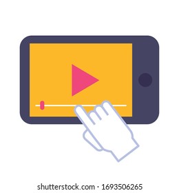 smartphone con diseño de ilustración vectorial de estilo plano de reproductor multimedia