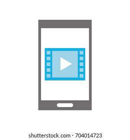 smartphone with media player isolated icon