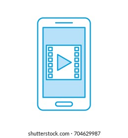 smartphone with media player isolated icon