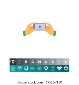 Smartphone with media player sign