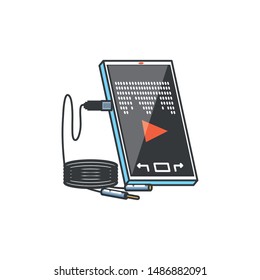 smartphone with media player and sound wire technology