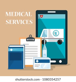 smartphone with medical services app